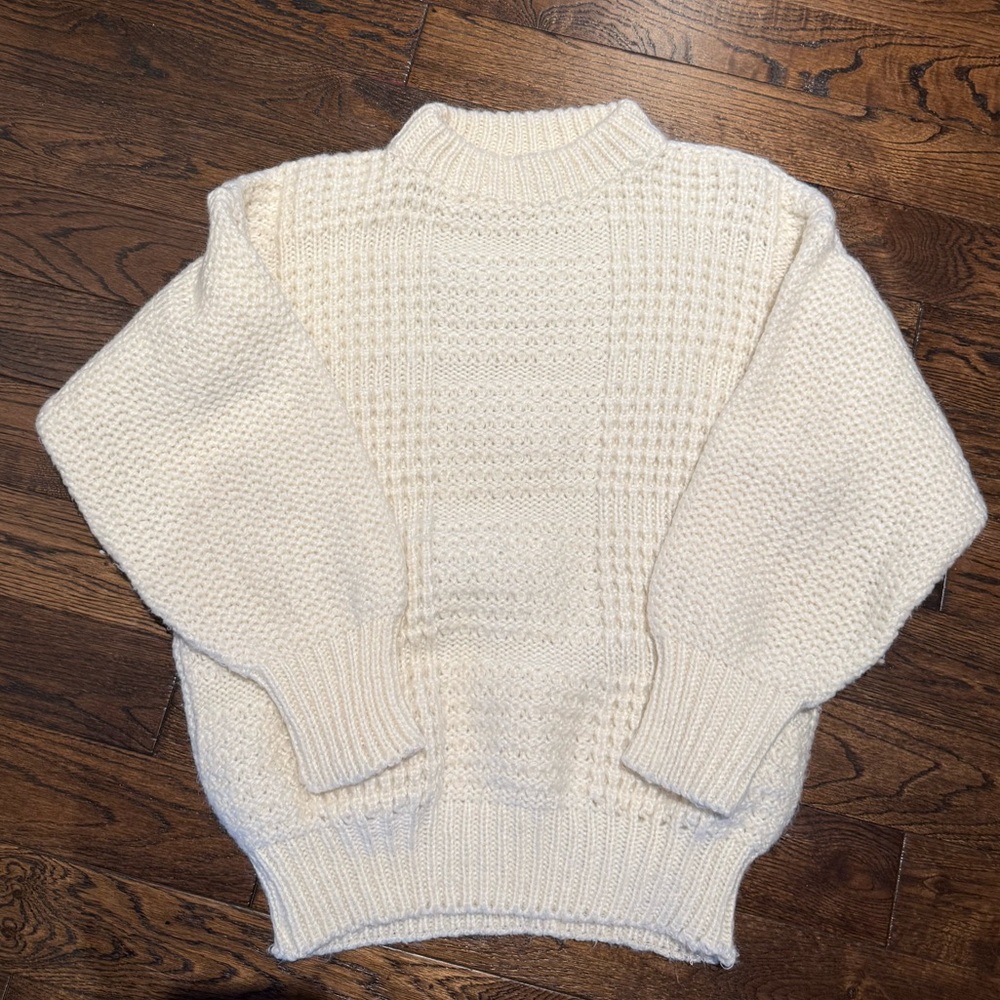 Vintage Jean Charles Cream Wool Blend Knit Sweater Made in Italy